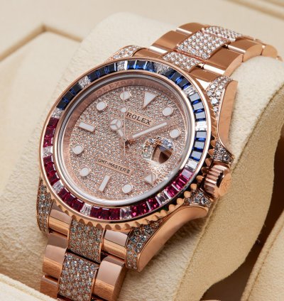 Rolex Gmt-master Ii Unworn With Stickers 18k Rose Gold 126755saru- - Ats-w008116