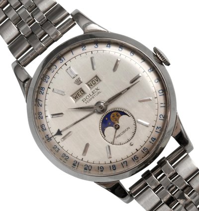Rolex Padellone 8171 Steel Silver Dial Very Rare 1951
