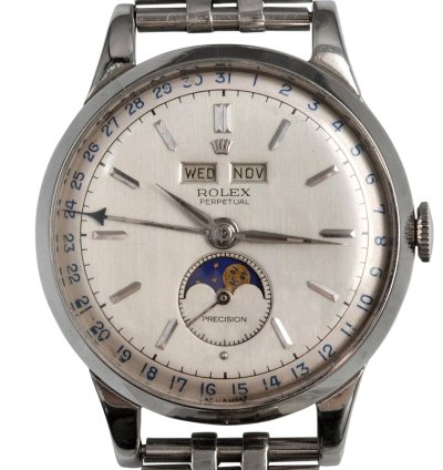 Rolex Padellone 8171 Steel Silver Dial Very Rare 1951