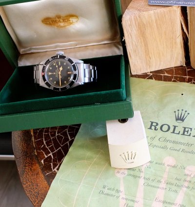 Rolex Submariner no Date Radium 6538 4 Line Big Crown Gilt Radium Zifferblatt Aus 1956