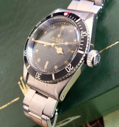 Rolex Submariner no Date Radium 6538 4 Line Big Crown Gilt Radium Zifferblatt Aus 1956