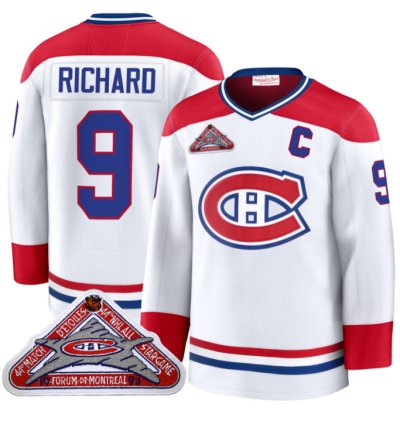 Maurice Richard Jersey 9 Montreal Canadiens Timeless Premium Stitched 1992 Blue Line