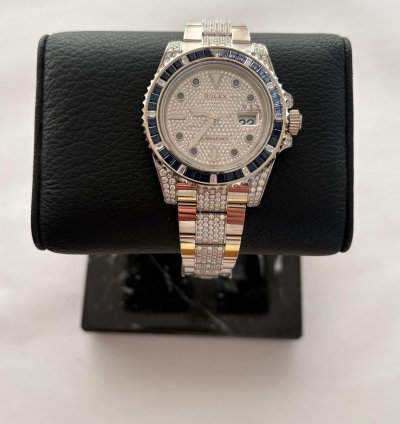 Rolex Submariner Date Exklusiv 18k Wei Gold Mit Diamanten full Set