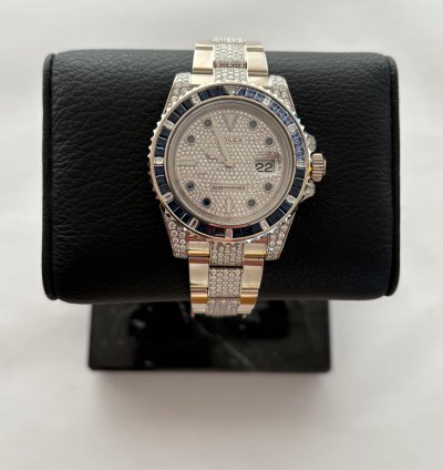 Rolex Submariner Date Exklusiv 18k Wei Gold Mit Diamanten full Set