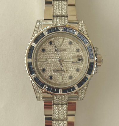Rolex Submariner Date Exklusiv 18k Wei Gold Mit Diamanten full Set
