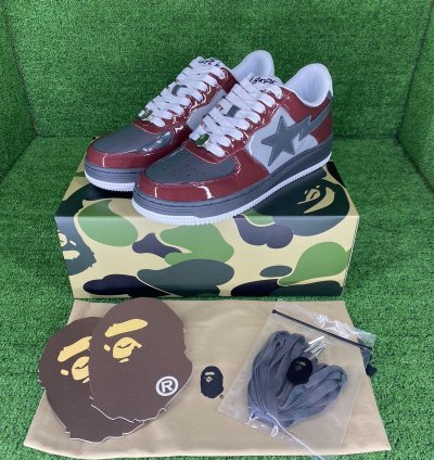Bape Sta 2 Maroon Gray Size 9