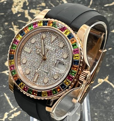 Rolex Yacht-master 40 116695sats - Rainbow - Factory Set - Pave Dial - New