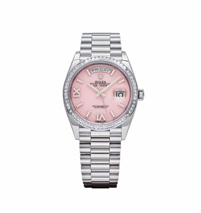 Rolex Day-date 128396tbr Platinum Pink Opal Diamond Dial And Bezel 2023