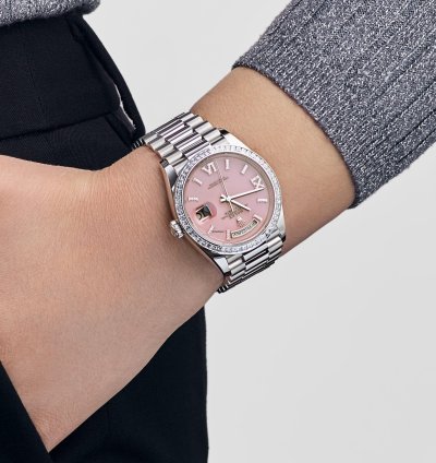 Rolex Day-date 128396tbr Platinum Pink Opal Diamond Dial And Bezel 2023