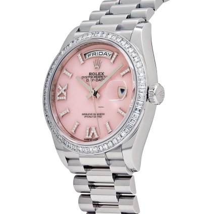 Rolex Day-date 128396tbr Platinum Pink Opal Diamond Dial And Bezel 2023