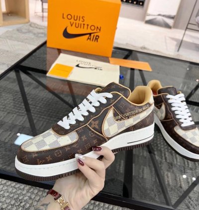 Louis Vuitton Nike Air Force 1 Low Monogram Brown Damier Azur