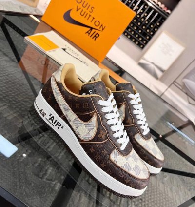 Louis Vuitton Nike Air Force 1 Low Monogram Brown Damier Azur