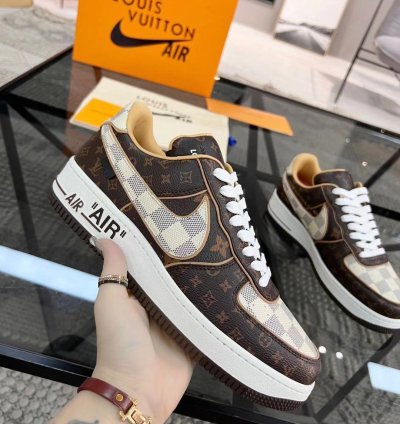 Louis Vuitton Nike Air Force 1 Low Monogram Brown Damier Azur