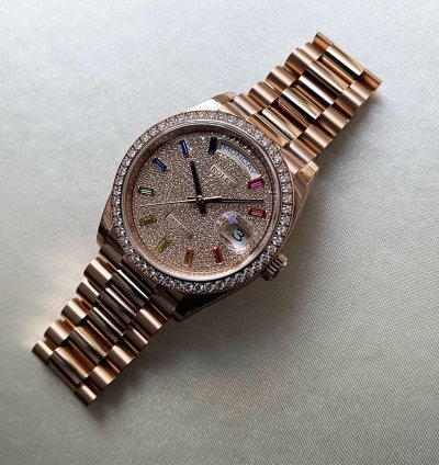 Rolex Day-date 36 Diamond Rainbow Sapphire 128345rbr