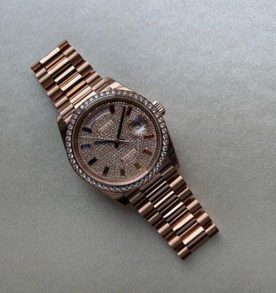 Rolex Day-date 36 Diamond Rainbow Sapphire 128345rbr