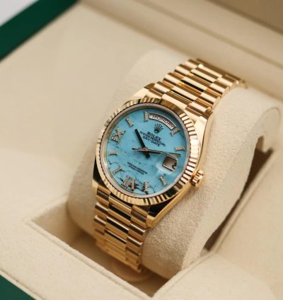 Rolex Day-date 36 Rkis 2024 Neu Full Set Turquoise Diamond Dial