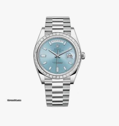 Rolex Day-date 40 2023 Unworn Rectangular Factory Set Baguette Diamond Bezel And Dial Factory Day-date 40