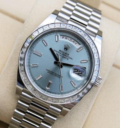 Rolex Day-date 40 228396tbr Ice Blau Diamant 2023 Neu Full Set