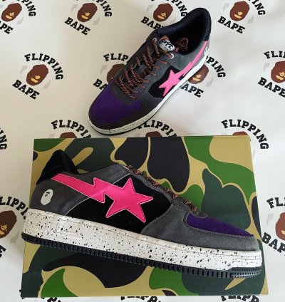 Bape Sta Black Pink Suede