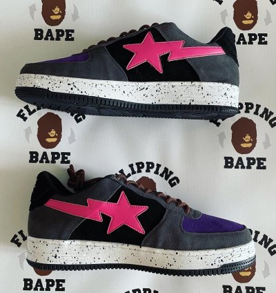 Bape Sta Black Pink Suede