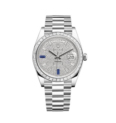 Rolex Day-date 40 228396tbr Platinum Diamond Bezel Diamond-paved Sapphire Dial 2024