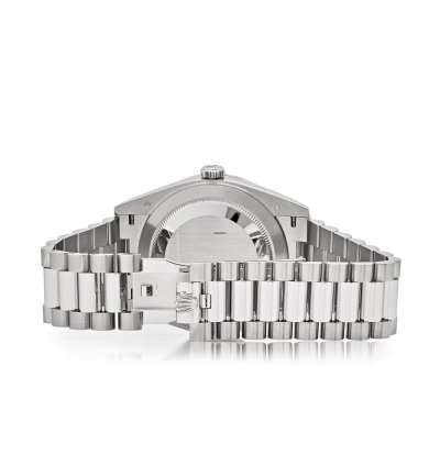 Rolex Day-date 40 228396tbr Platinum Ice Blue Arabic Dial Diamond Bezel