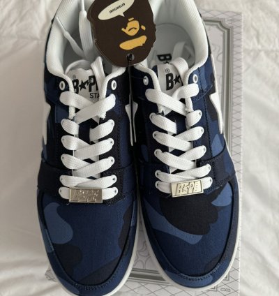 Bape Sta Canvas Navy Camo Size 9 5