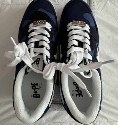 Bape Sta Canvas Navy Camo Size 9 5
