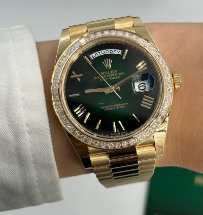 Rolex Day-date 40 228398tbr Green Roman Ombre