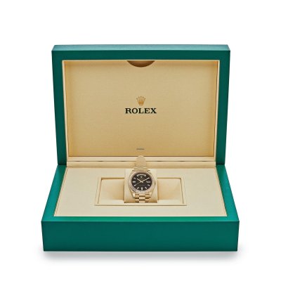 Rolex Day-date 40 228398tbr Yellow Gold Onyx Baguette Diamond Dial Baguette Bezel 2023