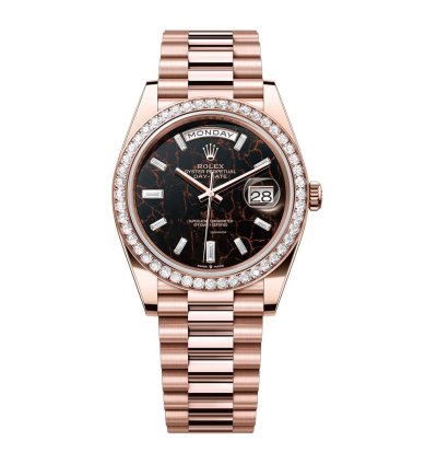 Rolex Day-date 40 40mm 18k Everose Gold President Eisenkiesel Diamond Dial Bezel
