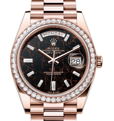 Rolex Day-date 40 40mm 18k Everose Gold President Eisenkiesel Diamond Dial Bezel