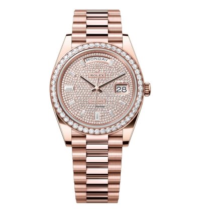 Rolex Day-date 40 40mm 228345rbr-0002 Rose Gold With Pave Diamond Dial Presidential Watch 2024