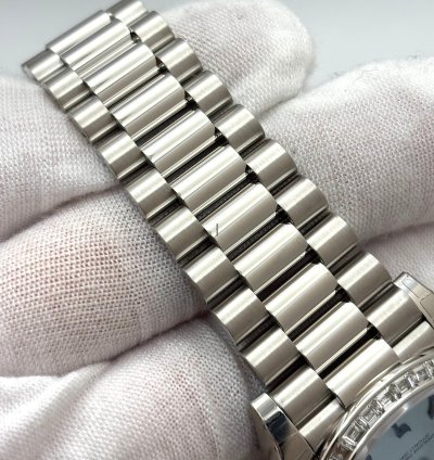 Rolex Day-date 40 40mm Platinum Ice Blue Arabic Dial Diamond Baguette Bezel 228396tbr 2022