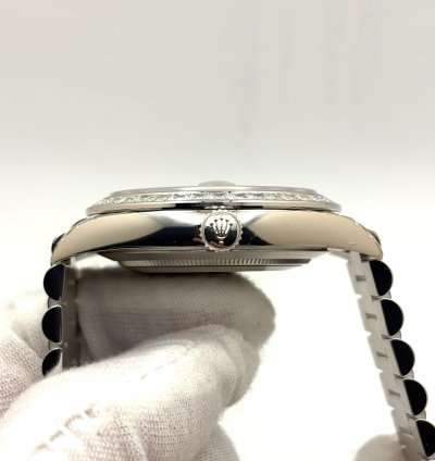 Rolex Day-date 40 40mm Platinum Ice Blue Arabic Dial Diamond Baguette Bezel 228396tbr 2022