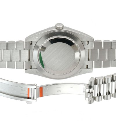Rolex Day-date 40 40mm Platinum President Baguette Diamond Bezel Ice Blue Baguette Diamond Dial