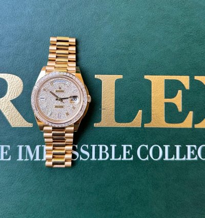Rolex Day-date 40 Edition Sp Cial Day Date Or Jaune Pav Diamants Baguette
