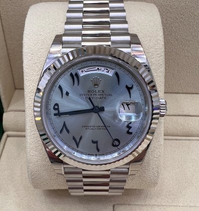Rolex Day-date 40 Ice Blue Dial With Arabic Numerals Calendar Full Platinum