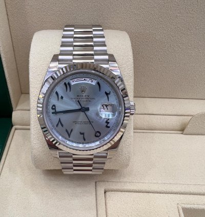 Rolex Day-date 40 Ice Blue Dial With Arabic Numerals Calendar Full Platinum