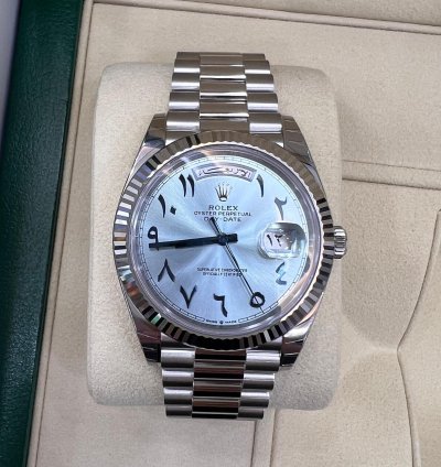 Rolex Day-date 40 Ice Blue Dial With Arabic Numerals Calendar Full Platinum