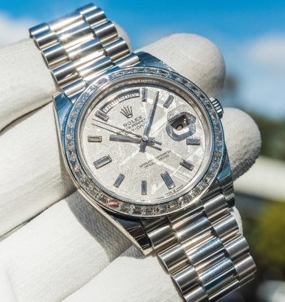 Rolex Day-date 40 Meteorite Diamond Set Dial - Diamond Baguette