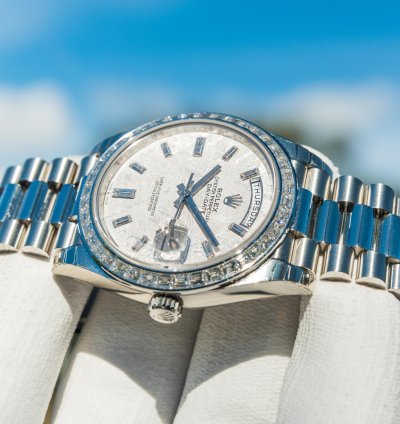 Rolex Day-date 40 Meteorite Diamond Set Dial - Diamond Baguette