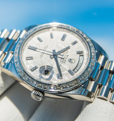 Rolex Day-date 40 Meteorite Diamond Set Dial - Diamond Baguette