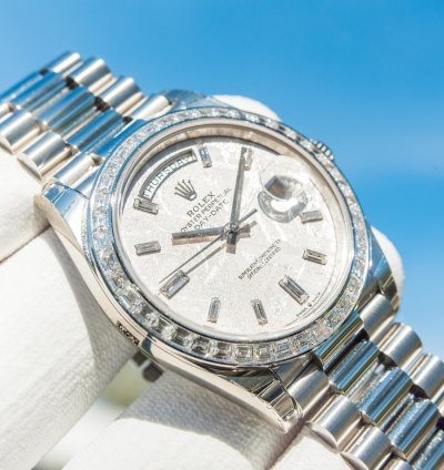 Rolex Day-date 40 Meteorite Diamond Set Dial - Diamond Baguette