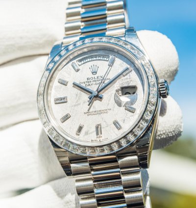 Rolex Day-date 40 Meteorite Diamond Set Dial - Diamond Baguette