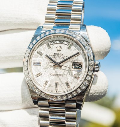 Rolex Day-date 40 Meteorite Diamond Set Dial - Diamond Baguette