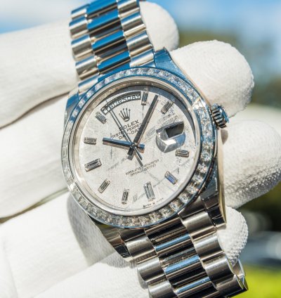 Rolex Day-date 40 Meteorite Diamond Set Dial - Diamond Baguette