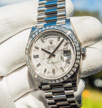 Rolex Day-date 40 Meteorite Diamond Set Dial - Diamond Baguette