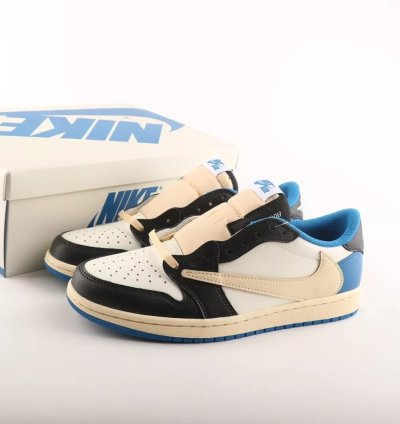 Jordan 1 Retro X Fragment Design X Travis Scott Low Blue