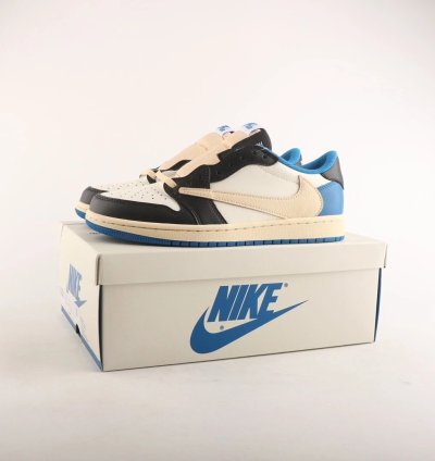 Jordan 1 Retro X Fragment Design X Travis Scott Low Blue